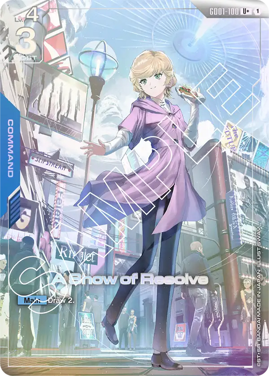 GD01-100, UC, A Show of Resolve (Alternate Art)