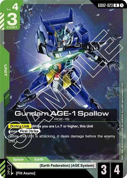 GD02-023, R, Gundam AGE-1 Spallow