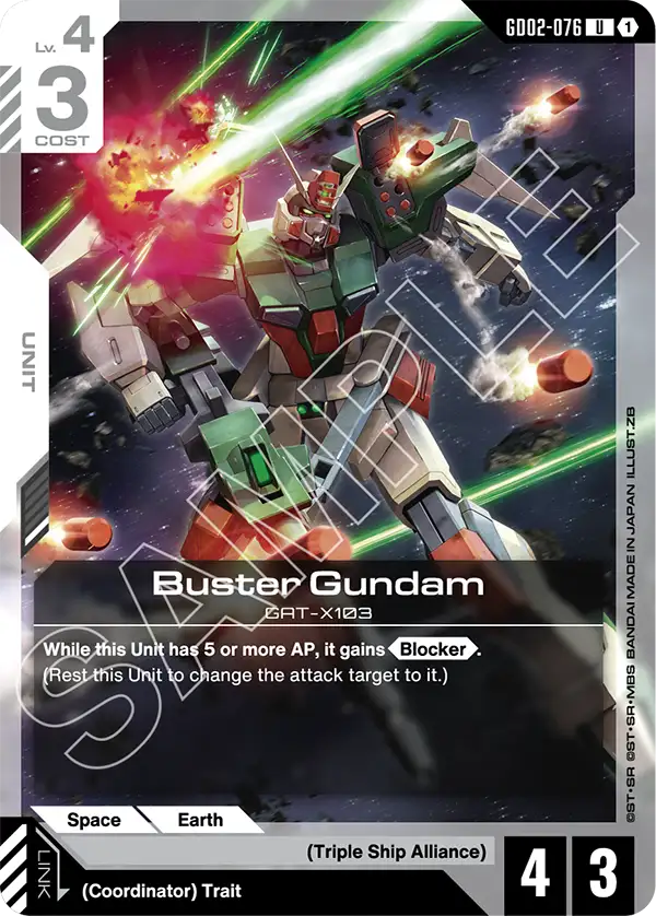 GD02-076, UC, Buster Gundam (ST09 Version)