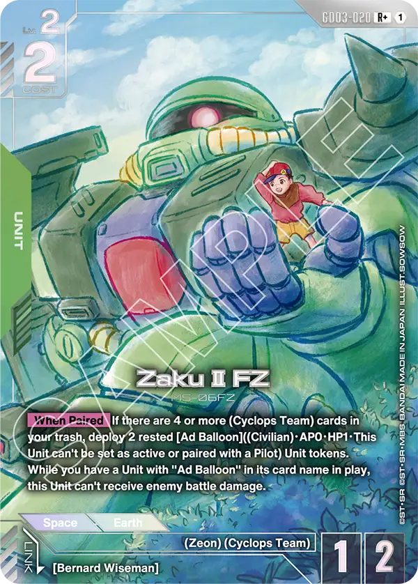 GD03-020, R, Zaku Ⅱ FZ (Alternate Art)