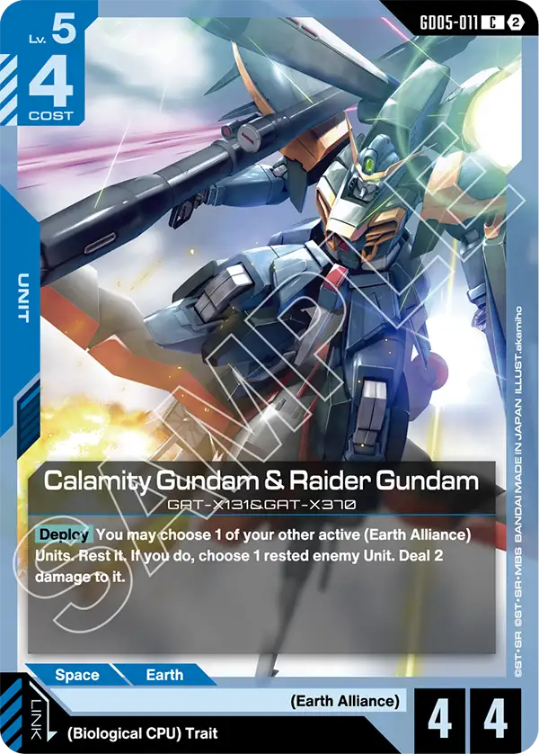 GD05-011, C, Calamity Gundam & Raider Gundam