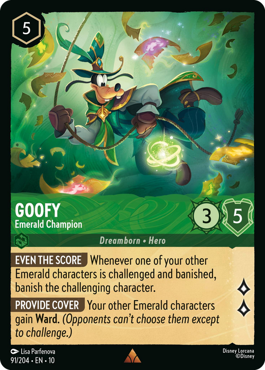 10WHI-091, R, Goofy - Emerald Champion