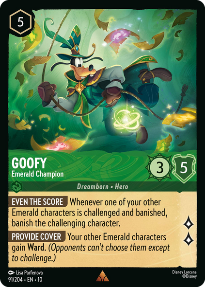 10WHI-091, R, Goofy - Emerald Champion