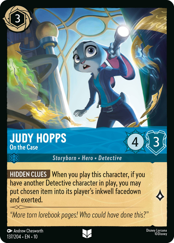 10WHI-137, UC, Judy Hopps - On the Case (Foil)