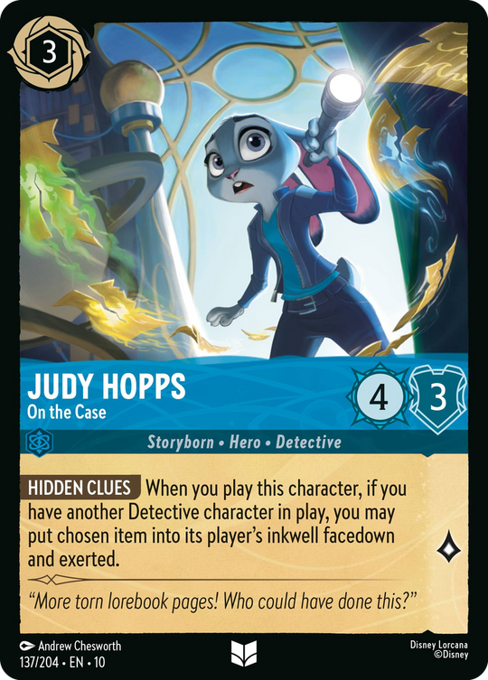 10WHI-137, UC, Judy Hopps - On the Case (Foil)