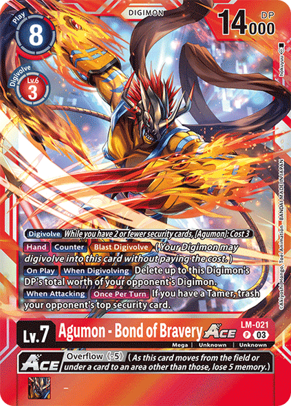 LM-021, P, Agumon - Bond of Bravery ACE
