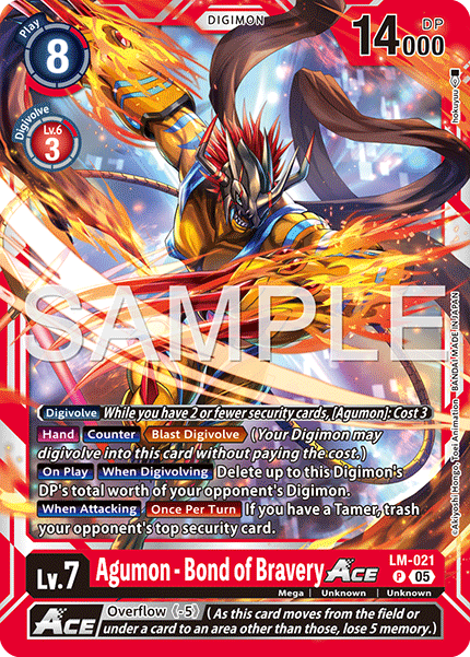LM-021, P, Agumon - Bond of Bravery ACE (AD1 Reprint)