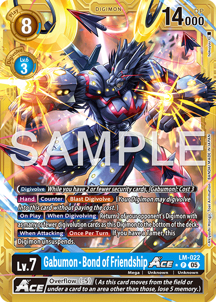 LM-022, P, Gabumon - Bond of Friendship ACE (AD1 Gold Reprint)
