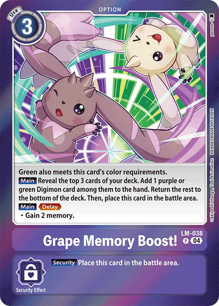 LM-038, P, Grape Memory Boost!