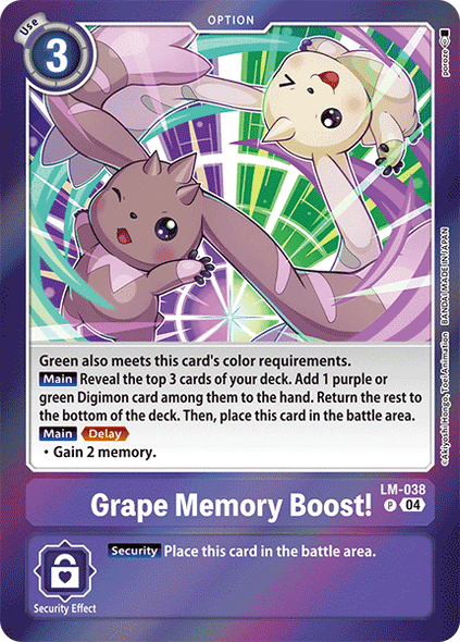 LM-038, P, Grape Memory Boost!