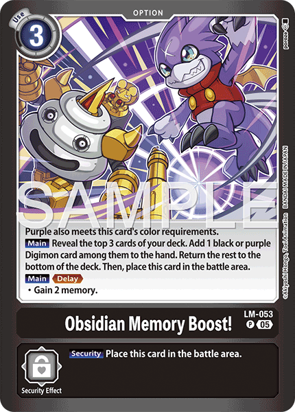 LM-053, P, Obsidian Memory Boost!