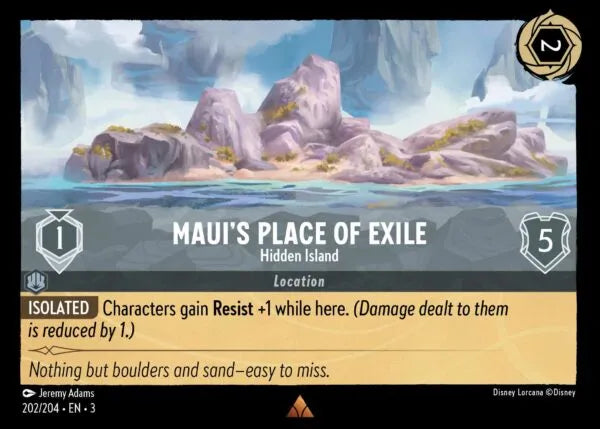 3INK-202, R, Maui's Place of Exile - Hidden Island (Foil)