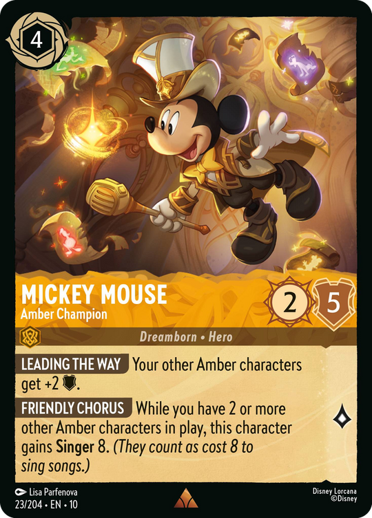 10WHI-023, R, Mickey Mouse - Amber Champion (Foil)