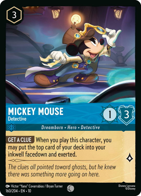 10WHI-160, C, Mickey Mouse - Detective (Foil)