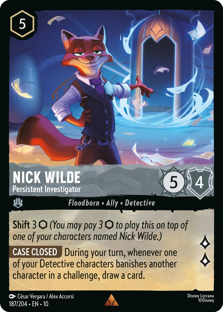 10WHI-187, R, Nick Wilde - Persistent Investigator (Foil)