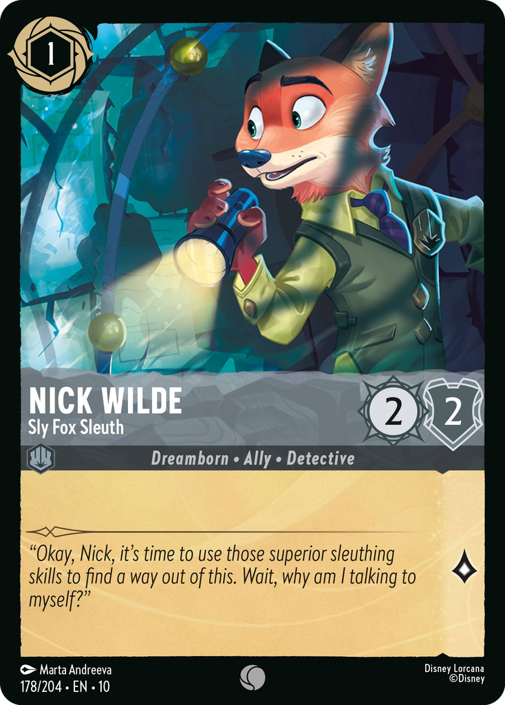 10WHI-178, C, Nick Wilde - Sly Fox Sleuth (Foil)