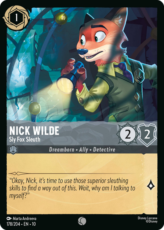10WHI-178, C, Nick Wilde - Sly Fox Sleuth (Foil)