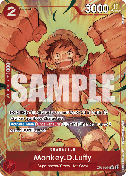 OP01-024, SR, Monkey D. Luffy (Reprint) (Alternate Art)