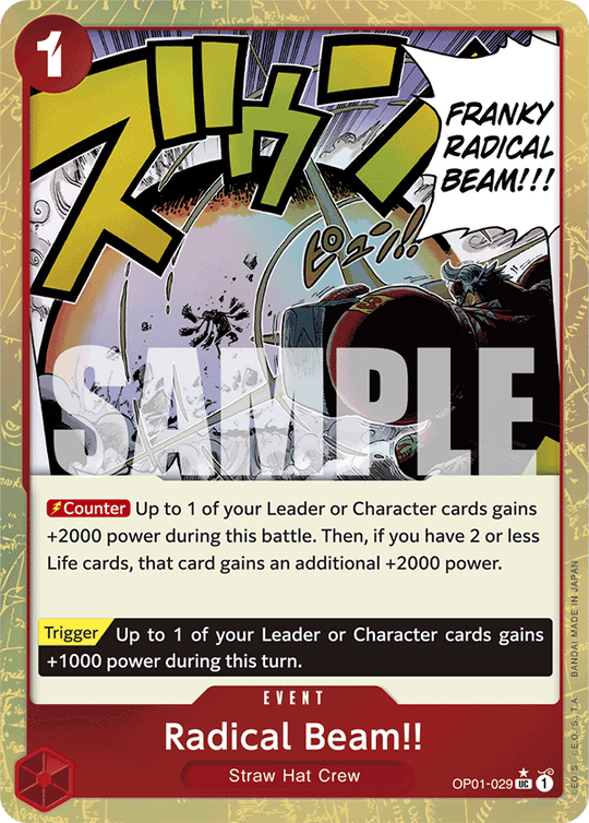 OP01-029, UC, Radical Beam!! (Reprint) (Alternate Art)