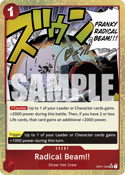 OP01-029, UC, Radical Beam!! (Reprint) (Alternate Art)