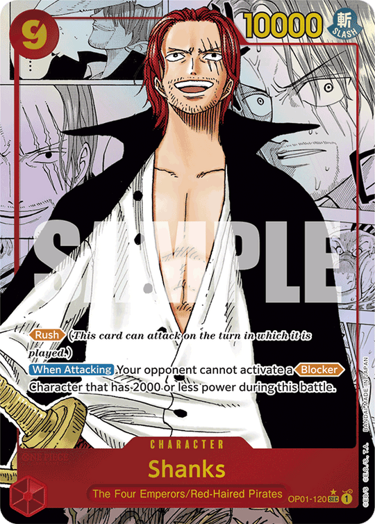 OP01-120, SEC, Shanks (Manga Rare Reprint)