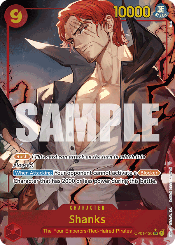 OP01-120, SEC, Shanks (Reprint) (Alternate Art)