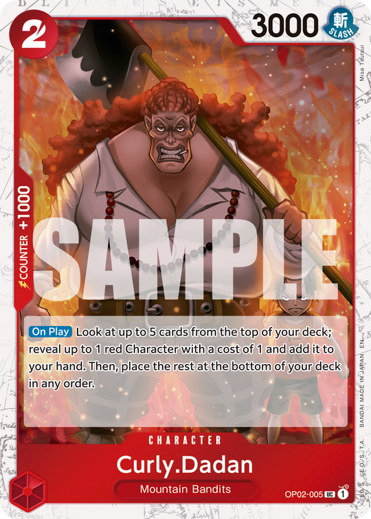 OP02-005, UC, Curly.Dadan (PRB02 Foil)