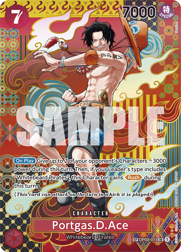 OP02-013, SR, Portgas.D.Ace (OP08 SP Version)