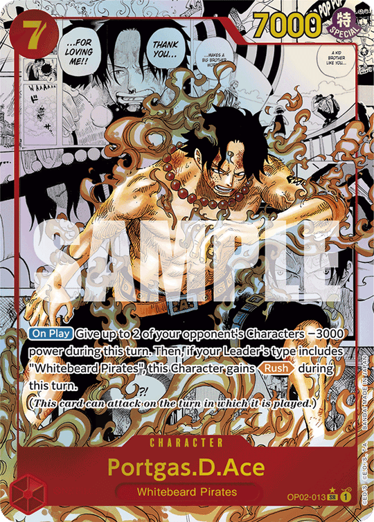 OP02-013, SR, Portgas.D.Ace (Manga Rare Reprint)