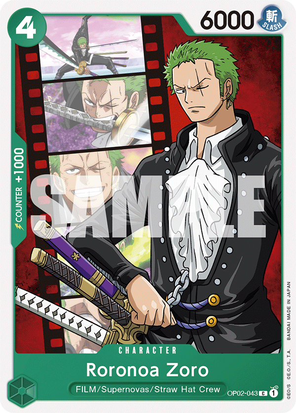 OP02-043, C, Roronoa Zoro (ST11 version)