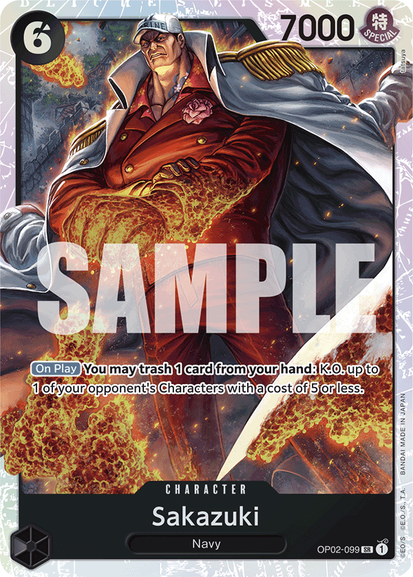 OP02-099, SR, Sakazuki (Reprint)