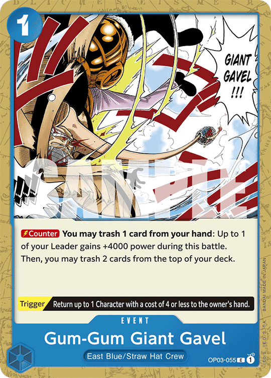 OP03-055, C, Gum-Gum Giant Gavel (Reprint)