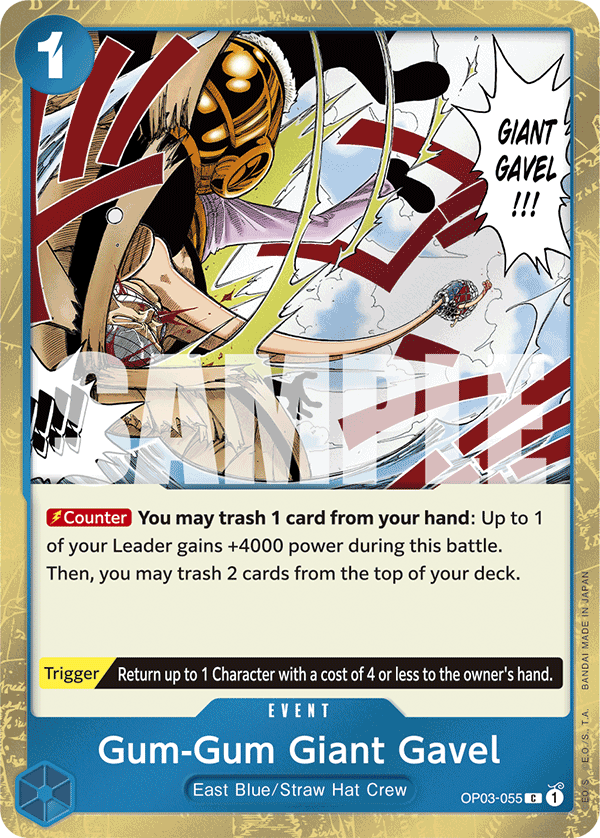 OP03-055, C, Gum-Gum Giant Gavel (Reprint) (Foil)
