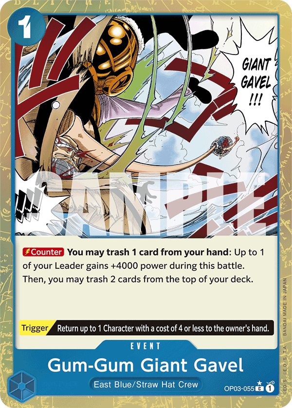 OP03-055, C, Gum-Gum Giant Gavel (Reprint) (Alternate Art)