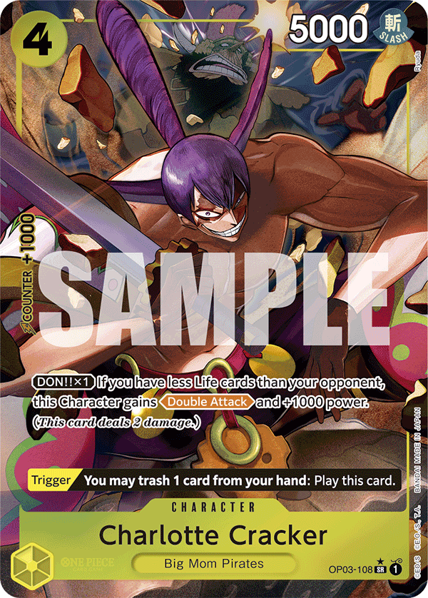 OP03-108, SR, Charlotte Cracker (Reprint) (Alternate Art)