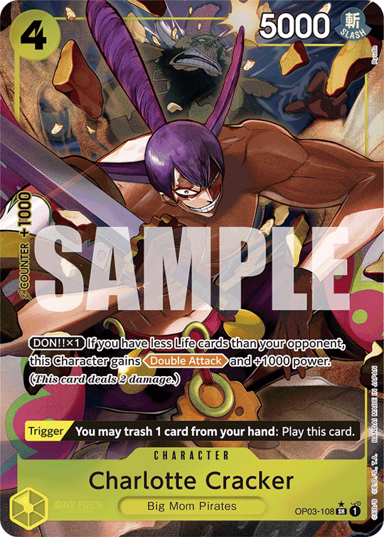 OP03-108, SR, Charlotte Cracker (Reprint) (Alternate Art)