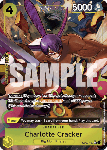 OP03-108, SR, Charlotte Cracker (Reprint) (Alternate Art)