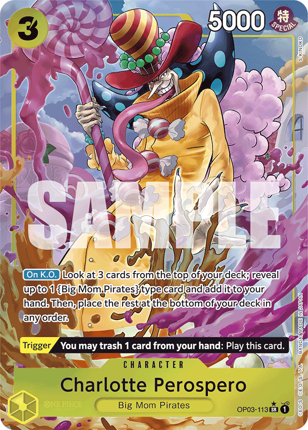 OP03-113, SR, Charlotte Perospero (Reprint) (Alternate Art)