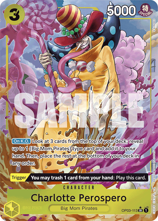 OP03-113, SR, Charlotte Perospero (Reprint) (Alternate Art)