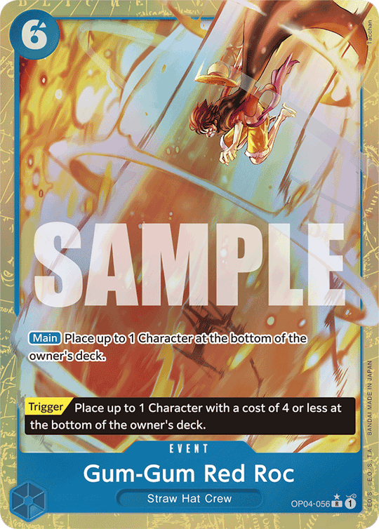 OP04-056, R, Gum-Gum Red Roc (Reprint) (Alternate Art V2)