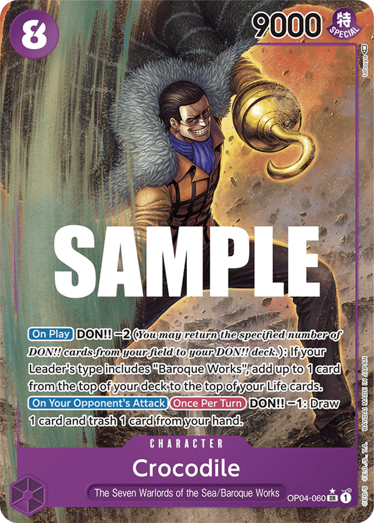 OP04-060, SR, Crocodile (060) (Alternate Art)