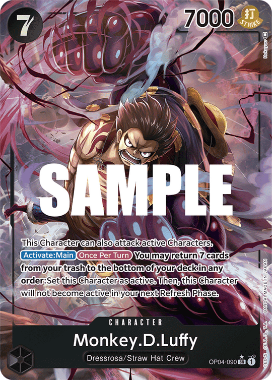 OP04-090, SR, Monkey.D.Luffy (Alternate Art)