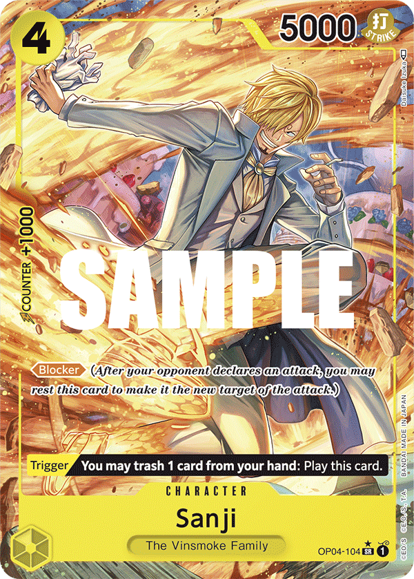 OP04-104, SR, Sanji (Alternate Art)