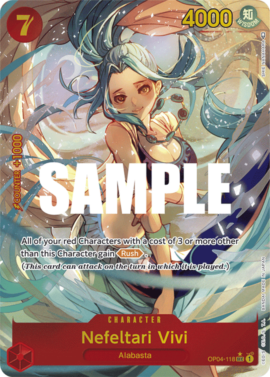 OP04-118, SEC, Nefeltari Vivi (118) (Alternate Art)