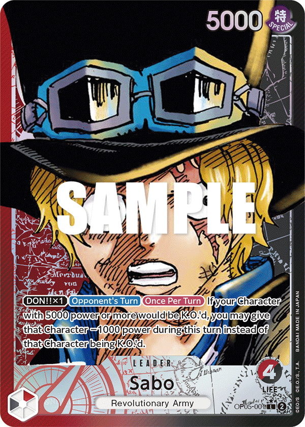 OP05-001, L, Sabo (Alternate Art)