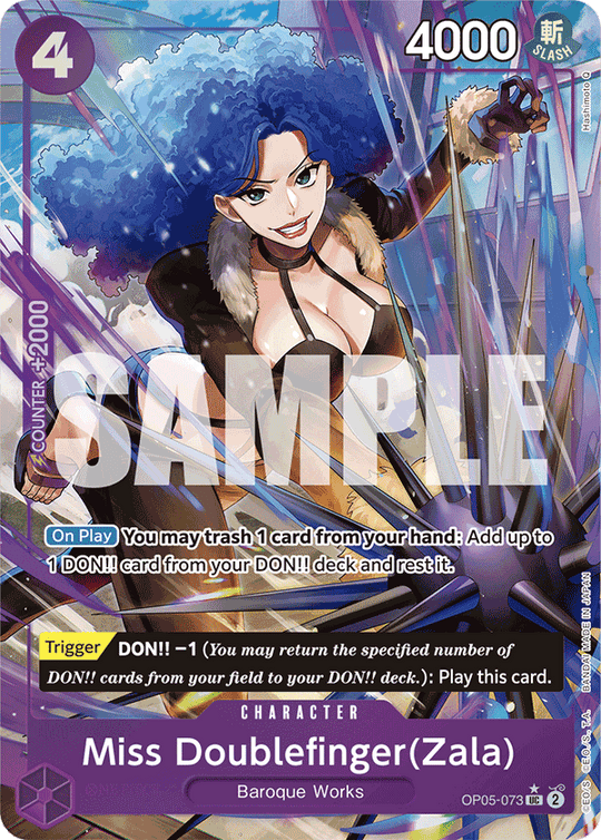 OP05-073, UC, Miss Doublefinger(Zala) (Reprint) (Alternate Art)