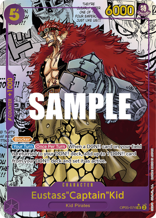 OP05-074, SR, Eustass"Captain"Kid (Manga Rare)