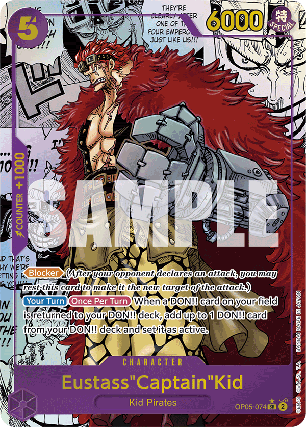 OP05-074, SR, Eustass"Captain"Kid (Manga Rare Reprint)