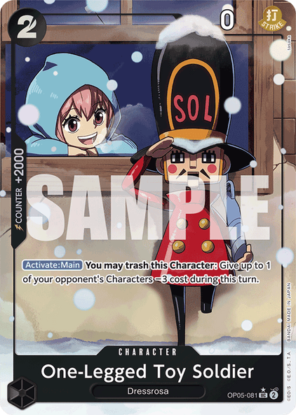 OP05-081, UC, One-Legged Toy Soldier (Reprint) (Alternate Art V2)