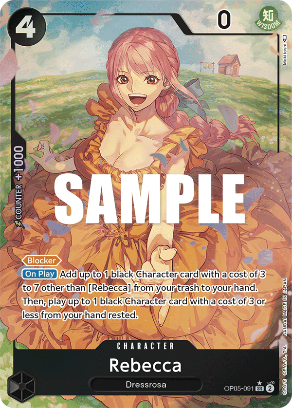 OP05-091, SR, Rebecca (Alternate Art)